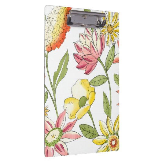 Blumengartendesign mit weißem Hintergrund Klemmbrett (Rechts)