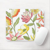 Blumengartendesign mit weißem Hintergrund Mousepad (Mit Mouse)