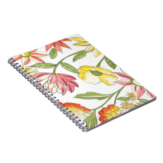 Blumengartendesign mit weißem Hintergrund Notizblock (Rechte Seite)