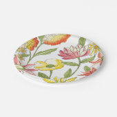 Blumengartendesign mit weißem Hintergrund Pappteller (Schrägansicht)