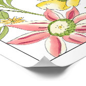 Blumengartendesign mit weißem Hintergrund Poster (Ecke)