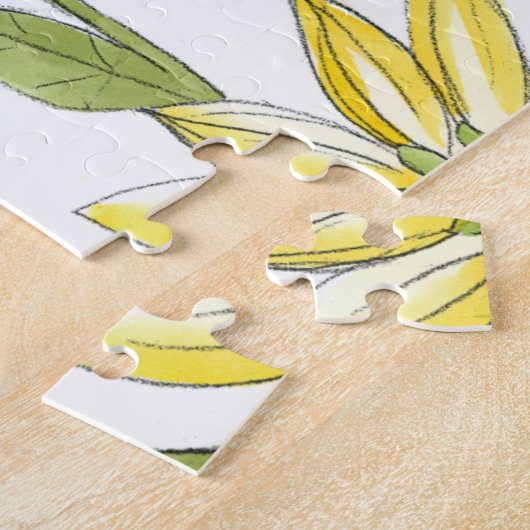 Blumengartendesign mit weißem Hintergrund Puzzle (Seite)