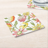 Blumengartendesign mit weißem Hintergrund Rechteckiger Pappuntersetzer (angewinkelt)