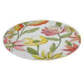 Blumengartendesign mit weißem Hintergrund Schneidebrett (Ecke)