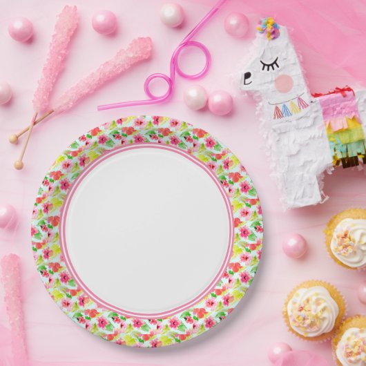 Blumengartengrenze Pappteller (Party)