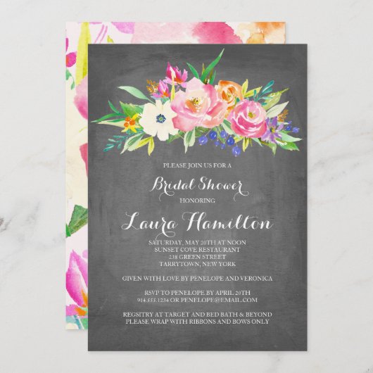 Blumengartenhalle | Brautdusche Einladung (Vorne/Hinten)