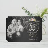 Blumengartenhandschrift speichert die Datumskarten Save The Date (Stehend Vorderseite)