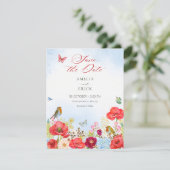 Blumengartenhochzeit Save The Date (Stehend Vorderseite)