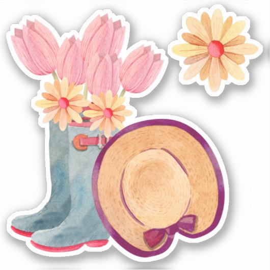 Blumengartenkleber Aufkleber (Vorderseite)