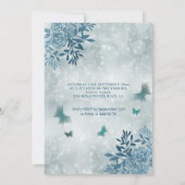 Blumengartenkleid "Blue Butterfly" 16 . Geburtstag Einladung (Rückseite)