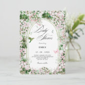 Blumengartenkunstmalerei Babydusche Einladung (Stehend Vorderseite)