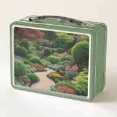 Blumengartenlandschaft Metall Brotdose (Rückseite)