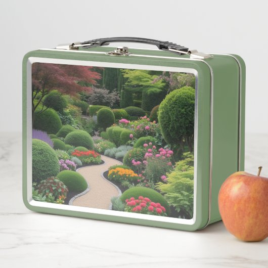 Blumengartenlandschaft Metall Brotdose (Beispiel)