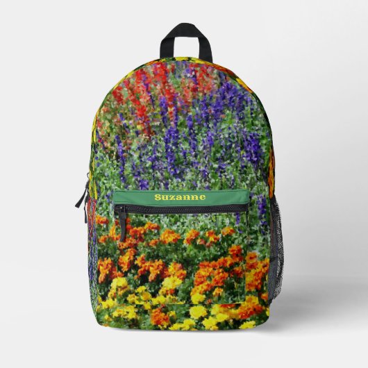 Blumengartenmalerei Personalisiert Bedruckter Rucksack (Vorderseite)