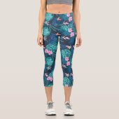 Blumengartenmuster Capri Leggings (Vorderseite)