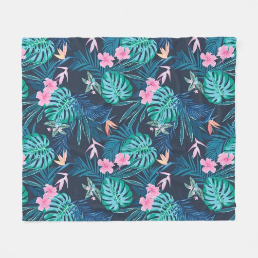 Blumengartenmuster Fleecedecke (Vorderseite (Horizontal))