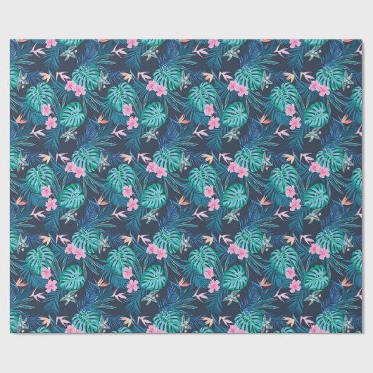 Blumengartenmuster Geschenkpapier (Flach)