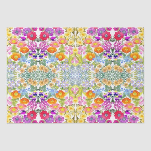 Blumengartenpapier Seidenpapier (Vorderseite)