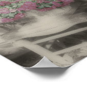 Blumengartenstuhl teilweise Farbe Poster (Ecke)