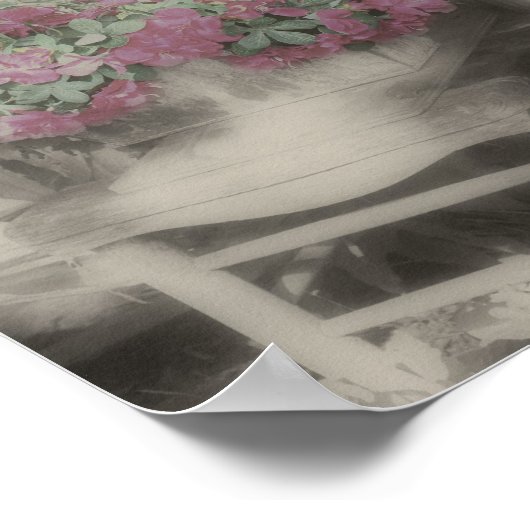 Blumengartenstuhl teilweise Farbe Poster (Ecke)