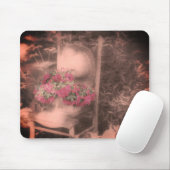 Blumengartenstuhl Vintag Schwarz-Weiß Mousepad (Mit Mouse)