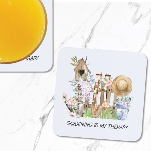 Blumengartenwerkzeuge und Angebot für Wasserfarben Getränkeuntersetzer