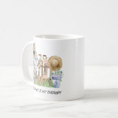 Blumengartenwerkzeuge und Angebot für Wasserfarben Kaffeetasse (Vorderseite Links)