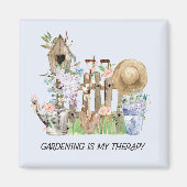 Blumengartenwerkzeuge und Angebot für Wasserfarben Magnet (Vorne)