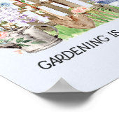 Blumengartenwerkzeuge und Angebot für Wasserfarben Poster (Ecke)