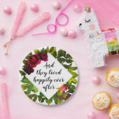 BlumenGastgeschenk Hochzeit glücklich überhaupt Pappteller (Party)