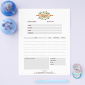 Blumengebäck Button Grau Bestellformular Flyer (Einzeln)