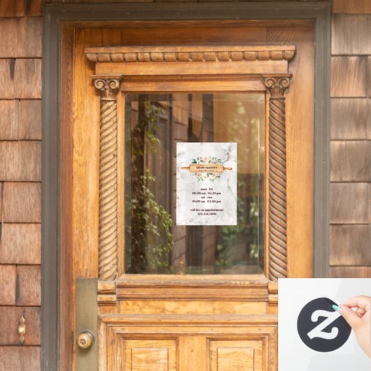 Blumengebäck Button Patisserie Weißmarmor Fensteraufkleber (Haustür)