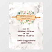 Blumengebäck Button Patisserie Weißmarmor Fensteraufkleber (Blatt)