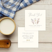 Blumengebäck Koch Backgebäck Utensil Vielen Dank Quadratische Visitenkarte