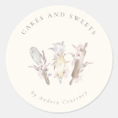 Blumengebäck Koch Backgeschirr Runder Aufkleber (Vorderseite)