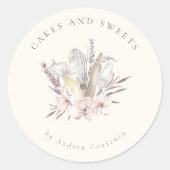 Blumengebäck Koch Backgeschirr Runder Aufkleber (Vorderseite)