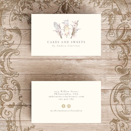Blumengebäck Koch Backgeschirr Visitenkarte