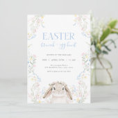 Blumengebäck Ostern Brunch & Eierjagd Einladung (Stehend Vorderseite)