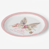 Blumengeblasene Ohren Osterpapier Teller (Schrägansicht)