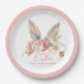 Blumengeblasene Ohren Osterpapier Teller (Vorderseite)