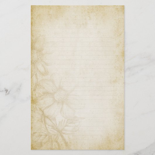Blumengebundenes Liniennotizpapier Briefpapier (Vorderseite)