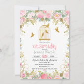 Blumengeburt 1. Geburtstag Einladung (Vorderseite)