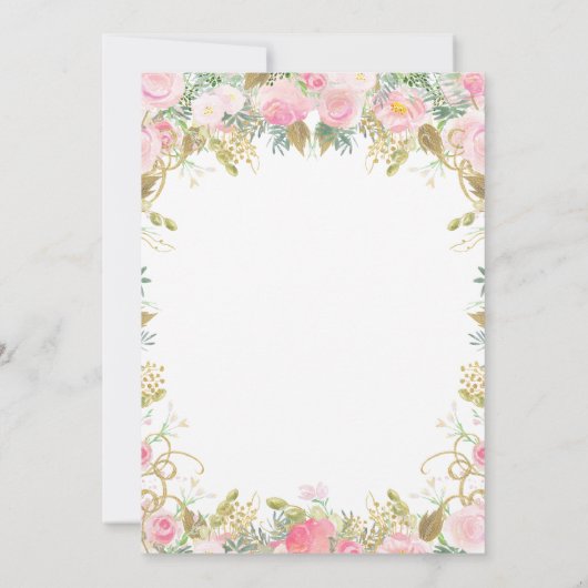 Blumengeburt 1. Geburtstag Einladung (Rückseite)