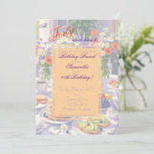 Blumengeburt Brunch Einladung (Stehend Vorderseite)