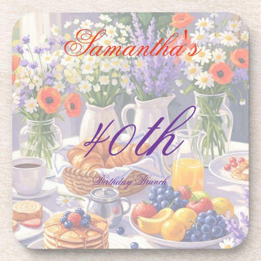Blumengeburt Brunch-Kunststoff Getränkeuntersetzer (Vorderseite)