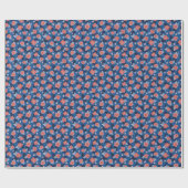 Blumengeburt der Peach Navy Geschenkpapier (Flach)