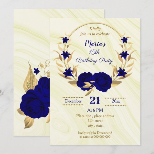 Blumengeburt Einladung (Vorne/Hinten)