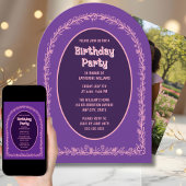 Blumengeburt Einladung Pink Lila Arch