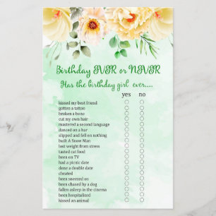 Blumengeburt für immer oder nie