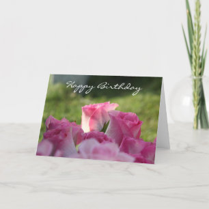 Blumengeburt, Hübsch rosa Rosen (innen leer) Karte